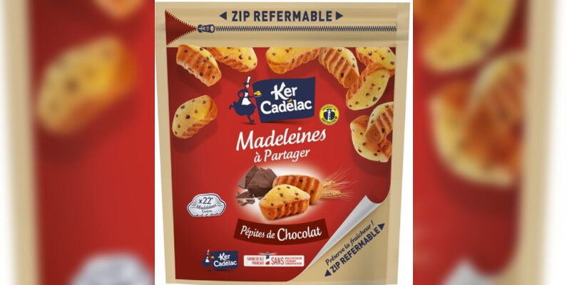 Madeleines à partager pépites de chocolat de la Marque : KER CADELAC. (Capture d'écran de la fiche de rappel du site gouvernemental rappel.conso.gouv.fr.) 