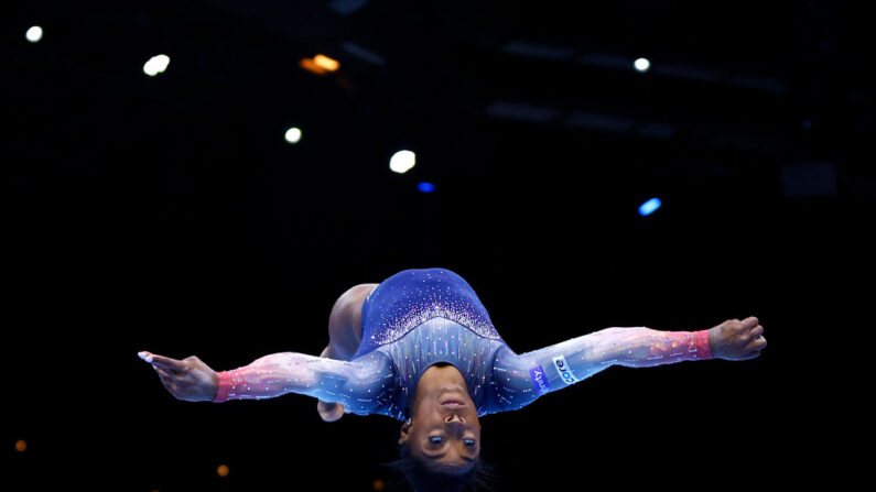 Simone Biles, de retour au sommet après deux ans d'arrêt. (Photo : KENZO TRIBOUILLARD/AFP via Getty Images)