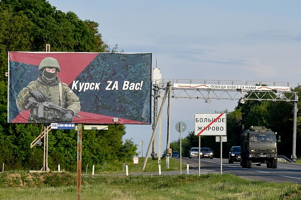 À l'extérieur du village de Bolshoe Zhirovo, dans la région de Koursk, qui borde l'Ukraine, le 26 mai 2023. (Photo OLGA MALTSEVA/AFP via Getty Images)