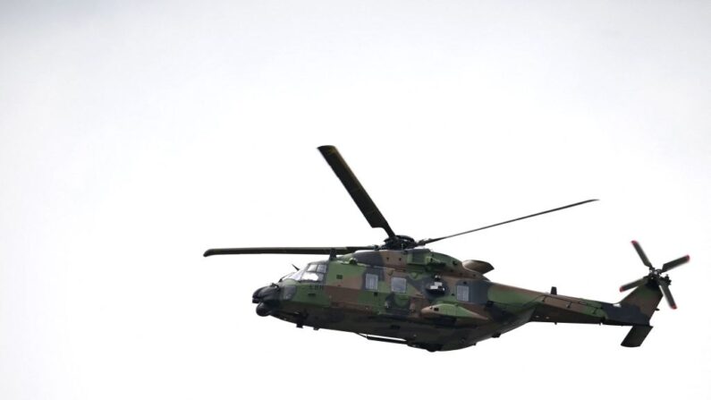 Démonstration de l'hélicoptère militaire multirôles NH90 de NHIndustries, à l'aéroport de Paris-Le Bourget, le 19 juin 2023. (Photo: EMMANUEL DUNAND/AFP via Getty Images)