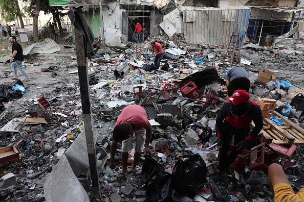 La ville de Gaza, le 11 octobre 2023, au cinquième jour des batailles entre Israël et le Hamas. (Photo MOHAMMED ABED/AFP via Getty Images)