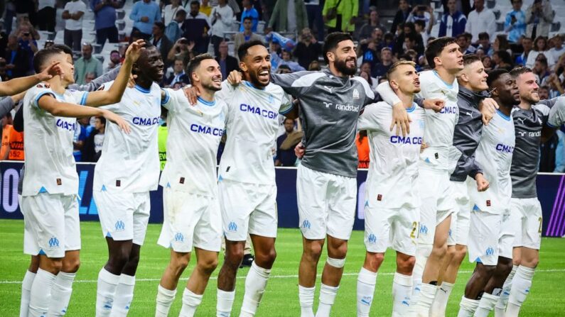 L'OM a remporté sa première victoire de la saison en Ligue Europa en battant jeudi l'AEK Athènes (3-1). (Photo : CLEMENT MAHOUDEAU/AFP via Getty Images)