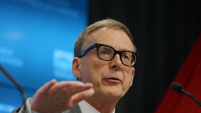 Tiff Macklem, gouverneur de la Banque du Canada, lors d'une conférence de presse à Ottawa, Ontario, Canada, le 12 juillet 2023. (Photo par DAVE CHAN/AFP via Getty Images)