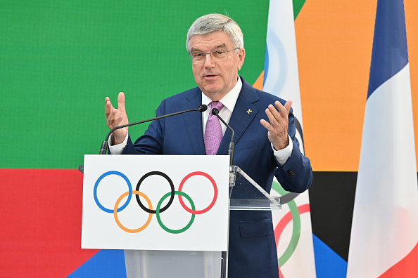 Thomas Bach, président du CIO, assiste à la cérémonie d'invitation du CIO le 26 juillet 2023 à Paris. (Photo Tullio M. Puglia/Getty Images)