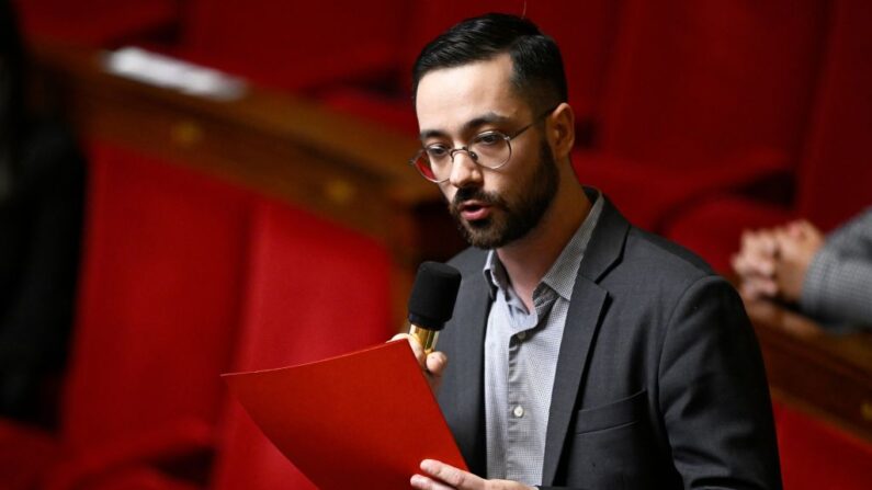 Le député David Guiraud (LFI), le 17 octobre 2023. (Photo: JULIEN DE ROSA/AFP via Getty Images)