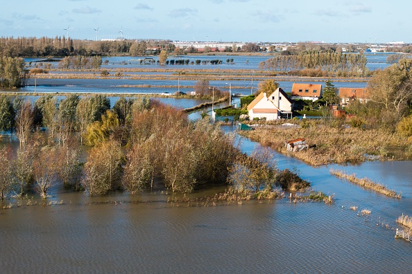 Les environs de Hames-Boucres (Pas-de-Calais) vus du ciel le 15 novembre 2023. (CHARLES CABY/AFP via Getty Images)