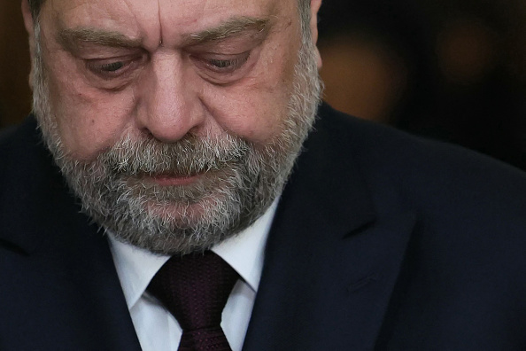 Éric Dupond-Moretti après le verdict le dernier jour de son procès pour conflit d'intérêts et abus de pouvoir, à Paris le 29 novembre 2023. (Photo ALAIN JOCARD/AFP via Getty Images)