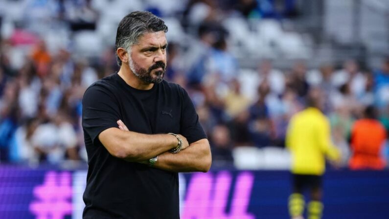 Gennaro Gattuso a prévenu que son équipe n'avait "encore rien fait" et ne devait pas oublier qu'elle avait dû "manger son pain noir". (Photo : CLEMENT MAHOUDEAU/AFP via Getty Images)