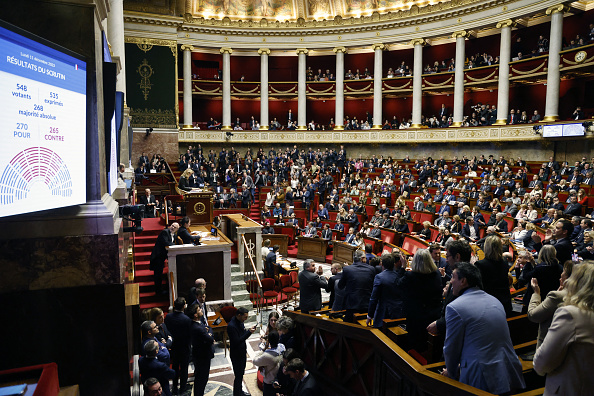 Un débat sur le projet de loi visant à contrôler l'immigration à l'Assemblée nationale le 11 décembre 2023. (Photo LUDOVIC MARIN/AFP via Getty Images)