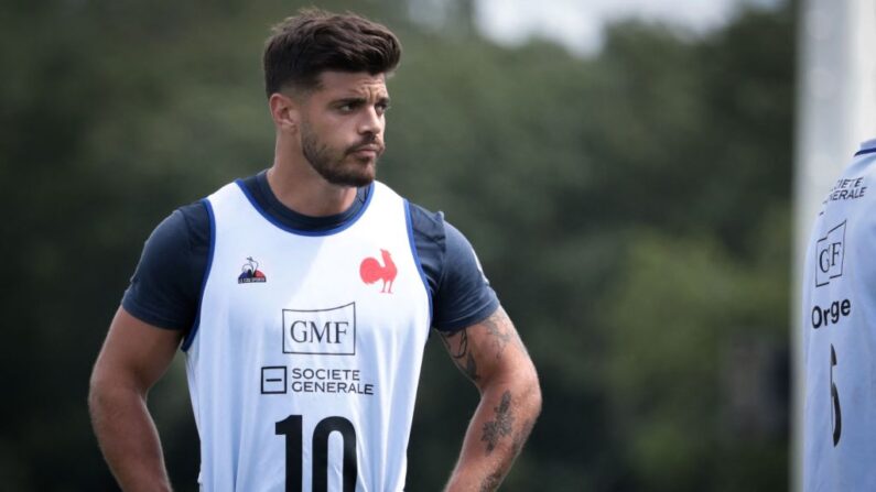 Romain Ntamack, a repris en début de semaine la course sur les terrains d'entraînement du Stade toulousain. (Photo : LOU BENOIST/AFP via Getty Images)