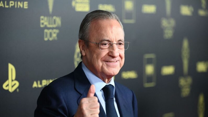 Florentino Pérez, président du Real Madrid: "Nous continuerons à défendre un projet moderne, pleinement compatible avec les compétitions nationales. (...) Le football européen des clubs ne sera plus un monopole". (Photo : FRANCK FIFE/AFP via Getty Images)