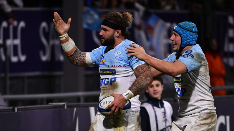 Bayonne, a livré une prestation de haut niveau devant Exeter, largement battu (40-17) dimanche soir en clôture de la phase de poules. (Photo : GAIZKA IROZ/AFP via Getty Images)