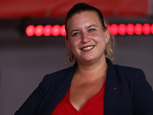 La présidente de La France Insoumise, Mathilde Panot.  (THOMAS SAMSON/AFP via Getty Images)