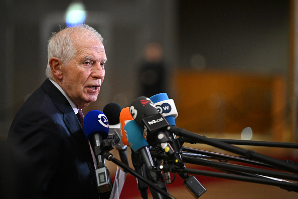 Le chef de la diplomatie européenne Josep Borrell avant une réunion du Conseil des affaires étrangères (CAE) au siège de l'UE à Bruxelles, le 22 janvier 2024. (Photo JOHN THYS/AFP via Getty Images)