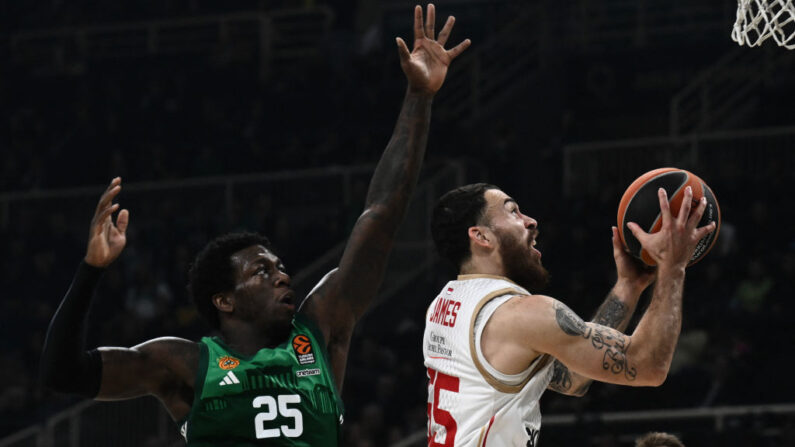 Monaco a été balayé jeudi à Athènes (88-63) par le Panathinaïkos, lors de la 21e journée d'Euroligue. (Photo : ANGELOS TZORTZINIS/AFP via Getty Images)