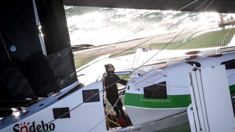 Thomas Coville, deuxième de l'Ultim Challenge, va faire escale en Tasmanie pour procéder à des réparations sur son maxi trimaran Sodebo.(Photo : LOIC VENANCE/AFP via Getty Images)