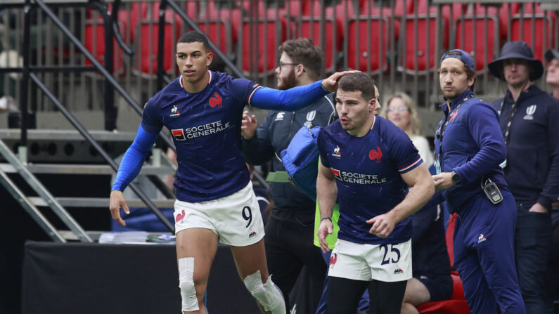 L'équipe de France masculine de rugby à VII a remporté son premier match du tournoi du circuit mondial de Vancouver (Canada) face aux Etats-Unis (24-12). (Photo : Jeff Vinnick/Getty Images)