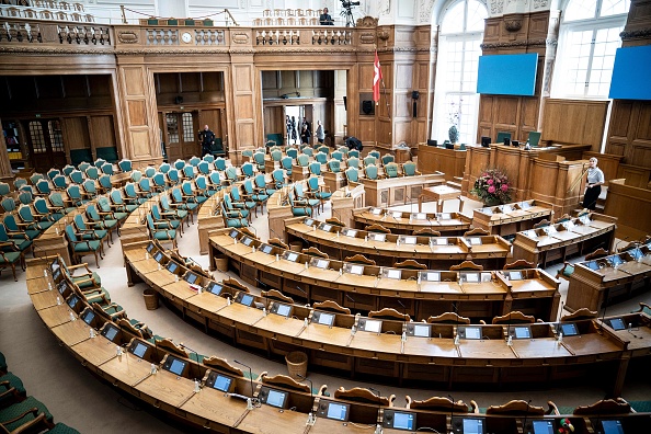 Le Parlement danois au château de Christiansborg à Copenhague, le 4 octobre 2022. (Photo MADS CLAUS RASMUSSEN/Ritzau Scanpix/AFP via Getty Images)