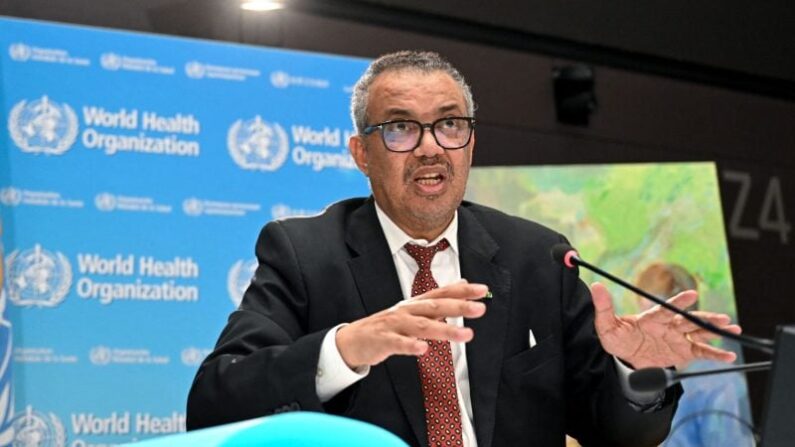 Tedros Adhanom Ghebreyesus, directeur général de l'OMS, lors d’une réunion du Forum économique mondial (Fabrice Coffrini/AFP via Getty Images)