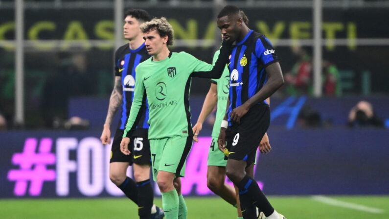 Marcus Thuram et Antoine Griezmann sont sortis blessés lors du huitième de finale aller de Ligue des champions mardi. (Photo : MARCO BERTORELLO/AFP via Getty Images)