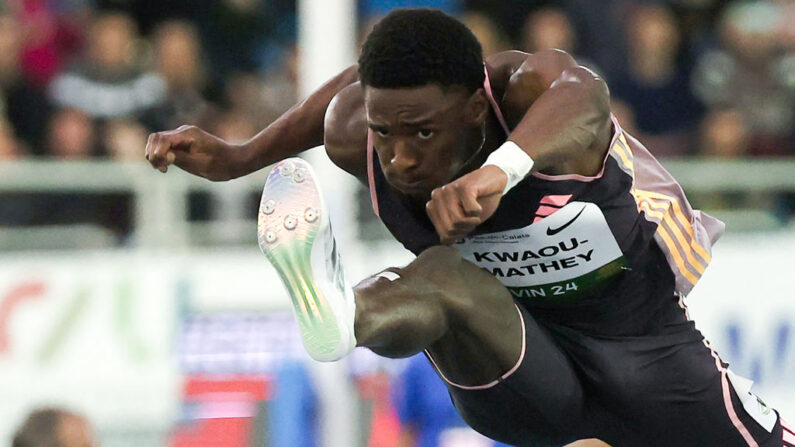 Wilhem Belocian s'est offert le titre de champion de France en salle à Miramas en devançant sur le fil Just Kwaou-Mathey. (Photo : DENIS CHARLET/AFP via Getty Images)