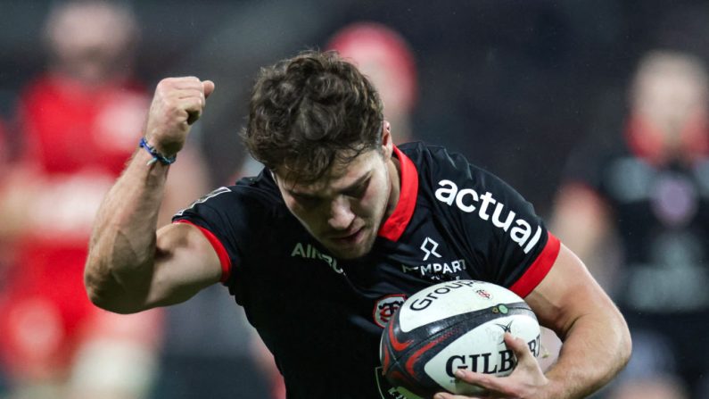 Antoine Dupont a fait lundi son retour à l'entraînement à Toulouse, deux semaines après sa victoire à Los Angeles avec l'équipe de France de rugby à VII.(Photo : VALENTINE CHAPUIS/AFP via Getty Images)