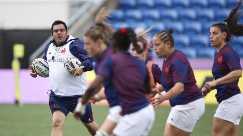 Les cadres présentes et une petite nouvelle à l'aile: le XV de France féminin entame samedi (15h15) le Tournoi des six nations 2024 face à l'Irlande avec des visages connus et celui de la novice Kelly Arbey. (Photo : Dave Rowland/Getty Images)