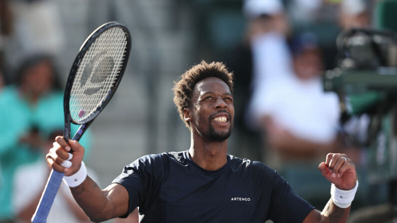 Gaël Monfils vainqueur au premier tour du Masters 1000 d'Indian Wells (Californie, Etats-Unis). (Photo : Michael Owens/Getty Images)