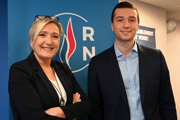 Marine Le Pen et Jordan Bardella. (BERTRAND GUAY/AFP via Getty Images)