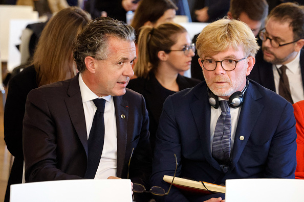 Le ministre de la Transition écologique Christophe Béchu (à g.) et de l'Agriculture Marc Fesneau. (Photo LUDOVIC MARIN/AFP via Getty Images)