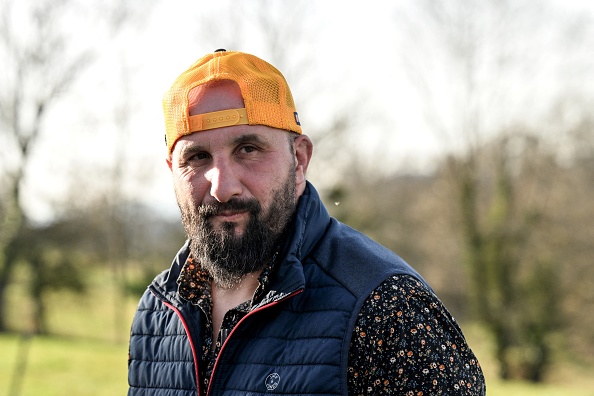 Jérôme Bayle, leader des manifestations d'agriculteurs, le 26 janvier 2024.  (MIGUEL MEDINA/AFP via Getty Images)