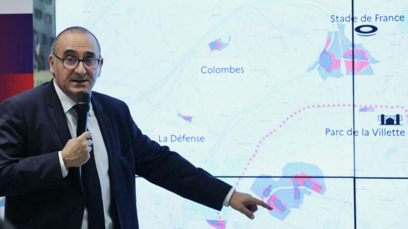 Le préfet de police de Paris, Laurent Nunez, tient une conférence de presse sur la sécurité mise en place autour des sites pendant les Jeux olympiques de Paris 2024, à Paris le 1er mars 2024. (THOMAS SAMSON/AFP via Getty Images)