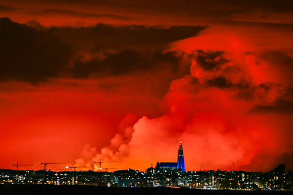 Vue sur Reykjavik le 16 mars 2024, Islande. (Photo HALLDOR KOLBEINS/AFP via Getty Images)