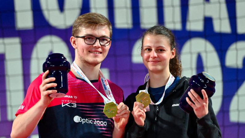 Alexis Lebrun a été couronné champion de France pour la troisième fois, de suite, en matant son frère Félix, pourtant cinquième joueur mondial, en finale dimanche à Montpellier. (Photo : SYLVAIN THOMAS/AFP via Getty Images)