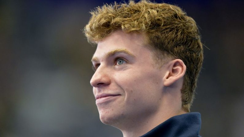 Léon Marchand a dominé sans surprise le 400 yards 4 nages des finales universitaires NCAA vendredi à Indianapolis (Indiana, Etats-Unis). (Photo : FRANCOIS-XAVIER MARIT/AFP via Getty Images)