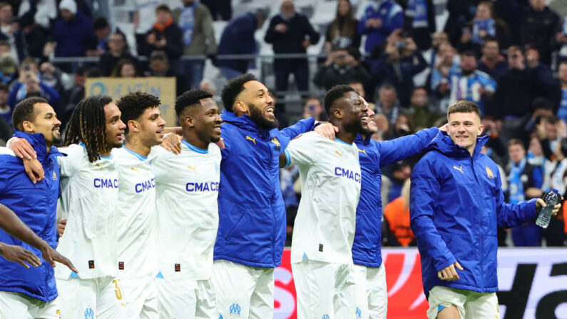 Les Marseillais ont balayé Villarreal 4-0 jeudi et sont presque qualifiés pour les quarts de finale de la Ligue Europa. (Photo : CLEMENT MAHOUDEAU/AFP via Getty Images)