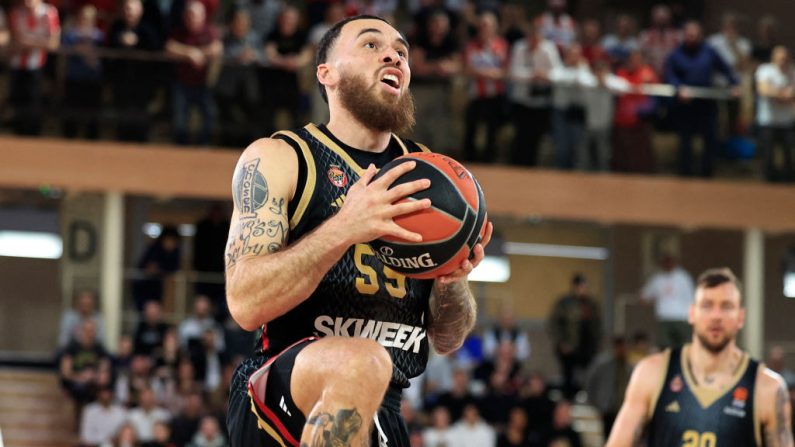 Monaco a signé jeudi dans la salle de l'Alba Berlin (90-82) une huitième victoire de suite en Euroligue, à l'occasion de la 29e journée. (Photo : VALERY HACHE/AFP via Getty Images)