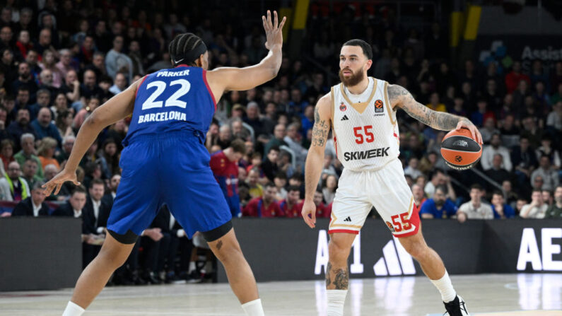 Monaco s'est imposée pour la première fois de son histoire dans la salle du FC Barcelone (77-67), deuxième du classement, vendredi à l'occasion de la 27e journée. (Photo : JOSEP LAGO/AFP via Getty Images)