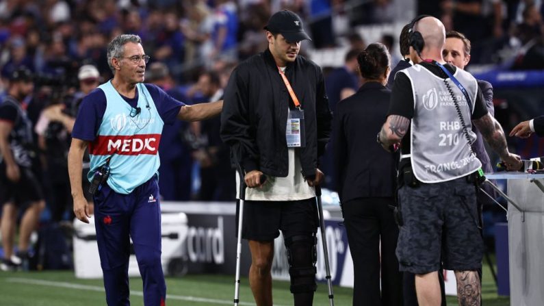 De retour sur les terrains après près de huit mois d'absence, Romain Ntamack débutera samedi sur le banc de Toulouse le match de la 20e journée de Top 14 contre Pau. (Photo : ANNE-CHRISTINE POUJOULAT/AFP via Getty Images)