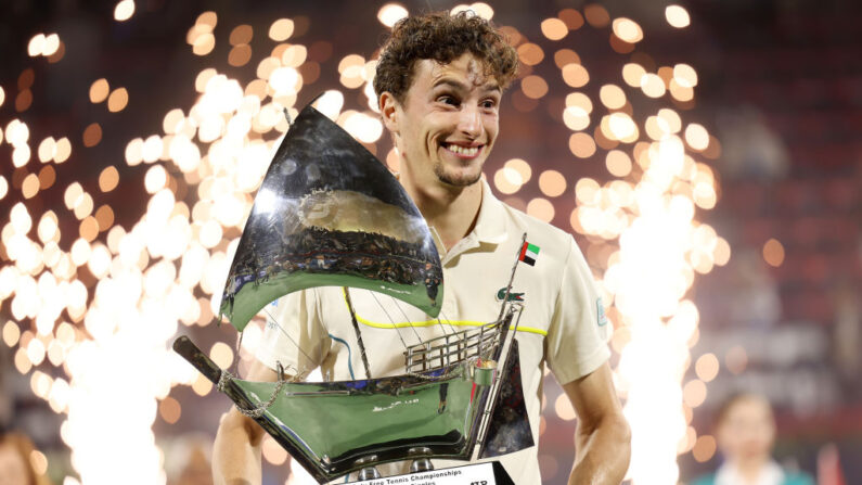 "Dans ma tête je n'ai pas forcément de limites", a assuré Ugo Humbert, vainqueur du tournoi ATP 500 de Dubaï la semaine dernière, qui se projette vers le Top 10 mondial. (Photo : Christopher Pike/Getty Images)