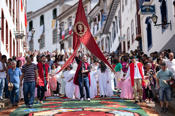 Procession de Pâques au Brésil, le 31 mars 2024. Illustration. (Photo DOUGLAS MAGNO/AFP via Getty Images)