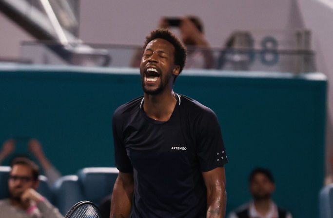 Retour gagnant pour Gaël Monfils qui n'avait plus joué à Monte-Carlo depuis sa finale perdue en 2016. Il s'est imposé mardi au premier tour face à l'Australien Aleksandar Vukic. (Photo : Megan Briggs/Getty Images)