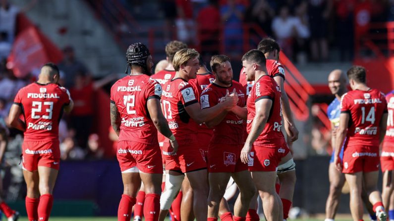 Le Stade Toulousain, a récupéré lundi l'intégralité des ses forces vives pour la préparation du match face au Racing 92, samedi au stade Ernest-Wallon lors de la 22e journée du Top 14. (Photo : VALENTINE CHAPUIS/AFP via Getty Images)