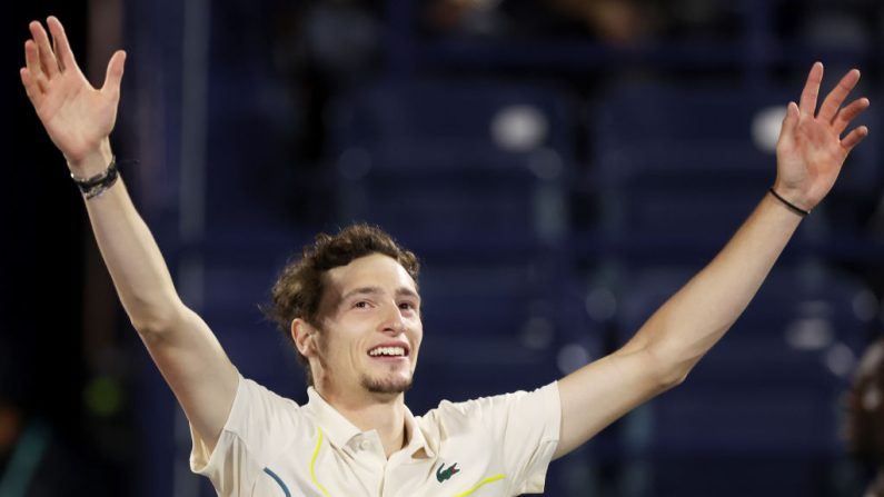 Le n°1 français Ugo Humbert, 15e mondial, a renversé une situation bien mal embarquée pour écarter l'Italien Lorenzo Sonego (57e) 5-7, 6-3, 6-1, jeudi au Masters 1000 de Monte-Carlo. (Photo : Christopher Pike/Getty Images)