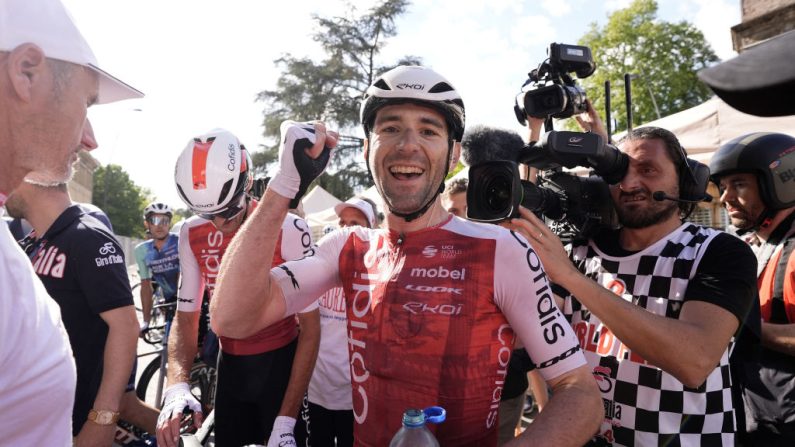 Benjamin Thomas, médaillé olympique de cyclisme sur piste, a frappé fort... sur les routes du Tour d'Italie, en s'adjugeant la 5e étape. (Photo : FABIO FERRARI/POOL/AFP via Getty Images)