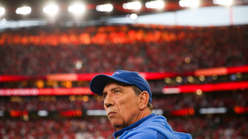 L'entraîneur de l'OM Jean-Louis Gasset a regretté jeudi qu'il ait "manqué un petit truc" à son équipe pour pouvoir battre l'Atalanta Bergame en demi-finale aller de Ligue Europa. (Photo : CARLOS COSTA/AFP via Getty Images)