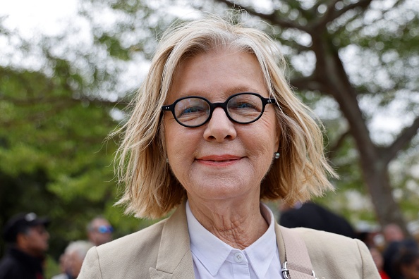 La maire de Nouméa Sonia Lagarde, le 26 juillet 2023.  (LUDOVIC MARIN/AFP via Getty Images)