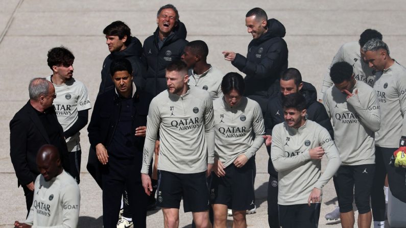 Battu 1-0 à l'aller, le Paris Saint-Germain peut montrer à toute l'Europe du football ses progrès dans le jeu et le mental en renversant Dortmund mardi (21h00) au Parc des Princes en demi-finale de la Ligue des champions. (Photo : FRANCK FIFE/AFP via Getty Images)