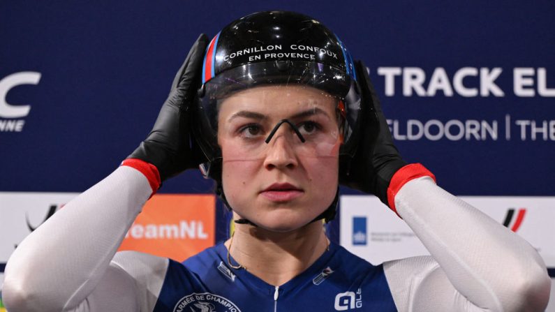 Mathilde Gros est à la tête de l'équipe de France de sprint pour les épreuves de cyclisme sur piste aux JO-2024 de Paris d’après la sélection annoncée vendredi. (Photo : JOHN THYS/AFP via Getty Images)