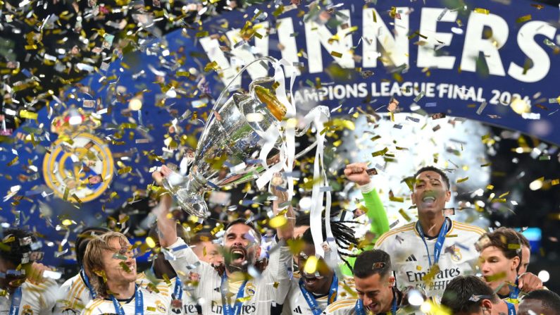 Real Madrid a décroché samedi une quinzième étoile européenne dans la nuit de Londres à l'issue d'une finale de Ligue des champions où l'outsider Borussia Dortmund a longtemps dominé, avant de craquer. (Photo : Justin Setterfield/Getty Images)